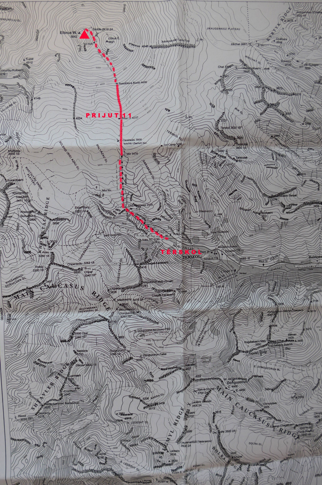 Elbrus mapa